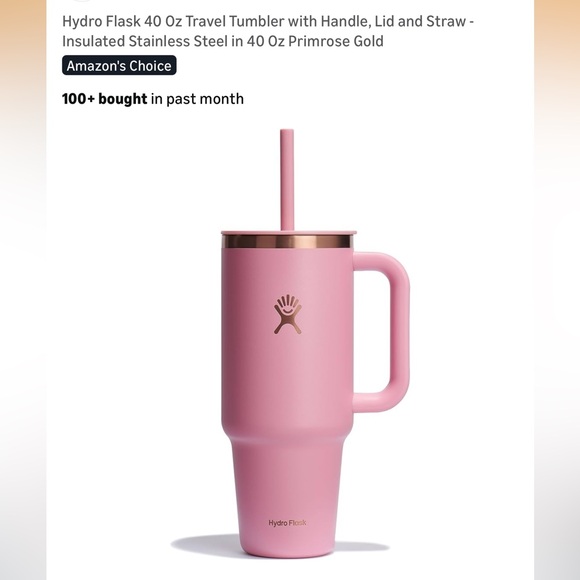 Hydro Flask Other - Hydro Flask Primrose Gold Tumbler with Handle and Straw